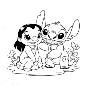 Desenho do Disney Lilo e Stitch para Colorir