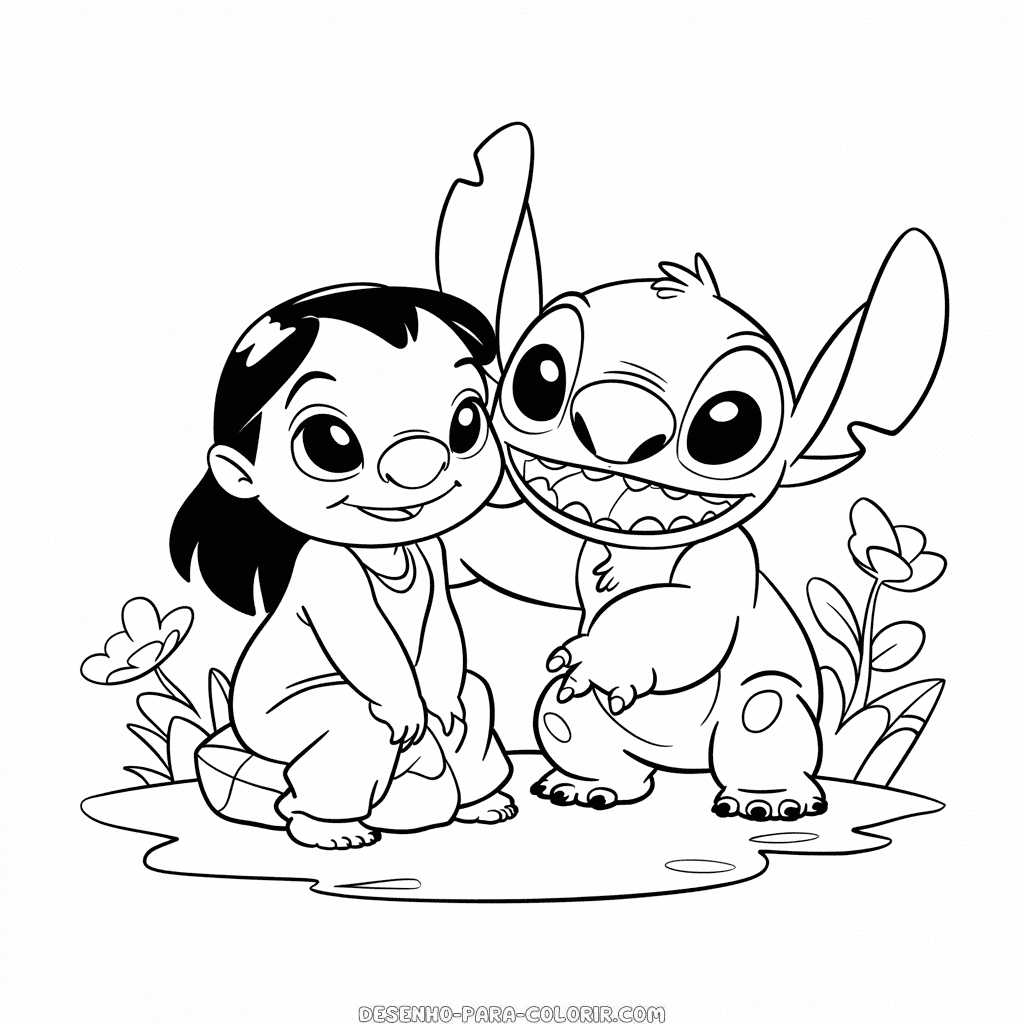 Desenho do Disney Lilo e Stitch para Colorir