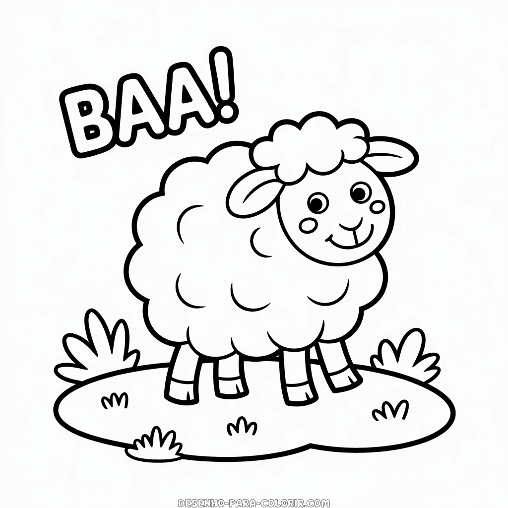 Desenho do Emoji de Ovelha para Colorir