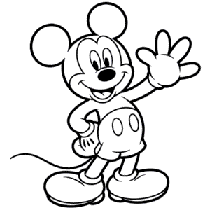Desenho do Mickey Mouse em Preto e Branco para Colorir