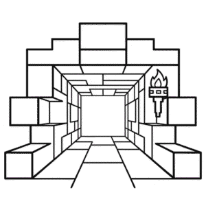 Desenho do Minecraft Caverna para Colorir