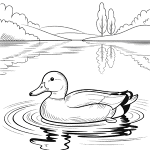Desenho do Pato Realista para Colorir