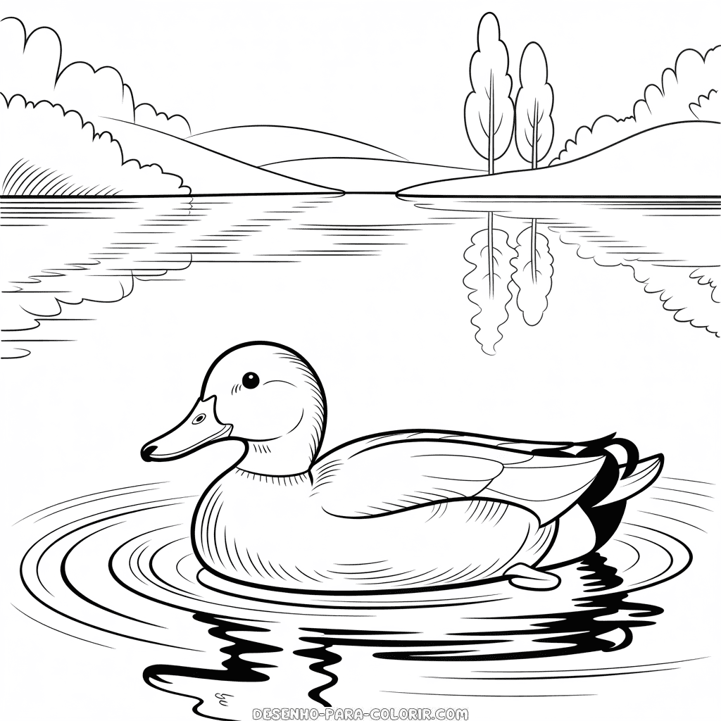 Desenho do Pato Realista para Colorir