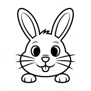 Desenho do Rosto de Coelho para Colorir