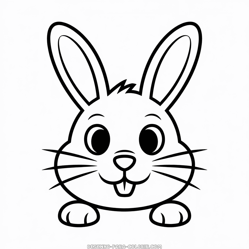 Desenho do Rosto de Coelho para Colorir