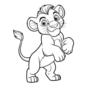 Desenho do Simba, O Rei Leão para Colorir