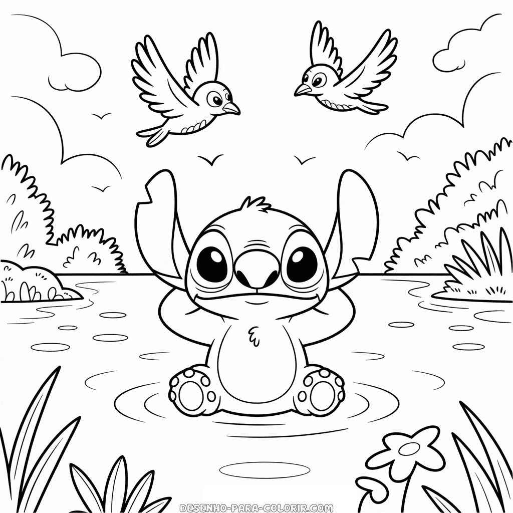 Desenho do Stitch Livre para Colorir