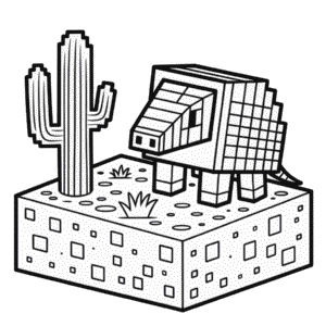 Desenho do Tatu Minecraft para Colorir