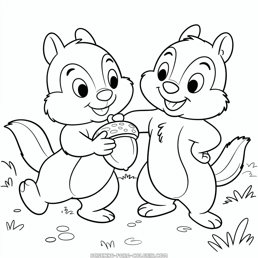 Desenho do Tico e Teco da Disney para Colorir