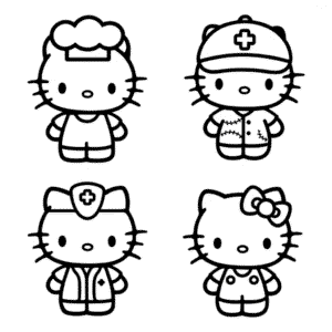 Desenho da Hello Kitty Estética para Colorir