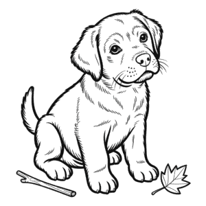 Desenho de Cachorro Realista Fofo para Colorir