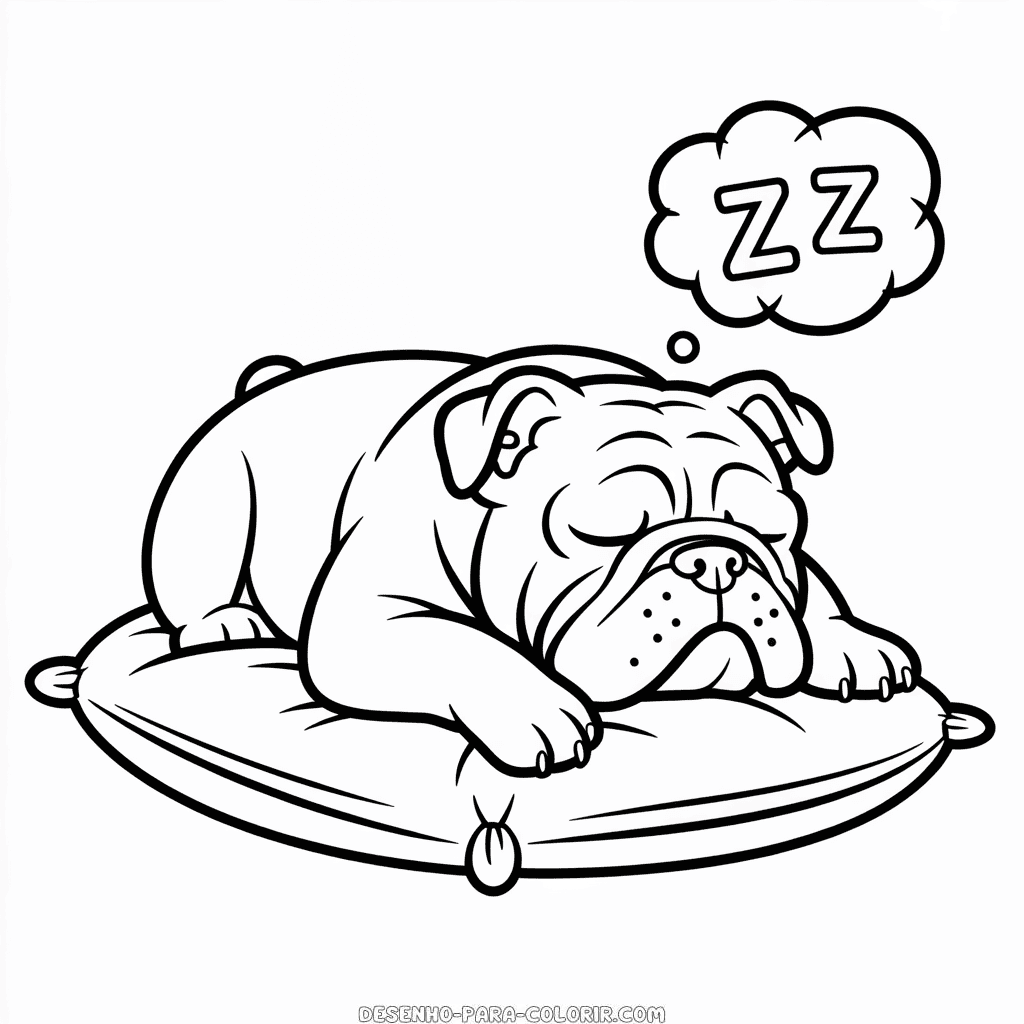Desenho do Bulldog para Colorir
