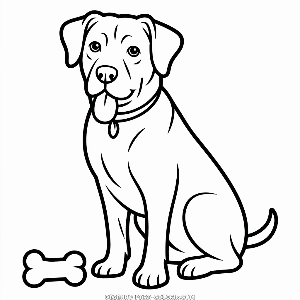 Desenho do Cachorro Adulto para Colorir