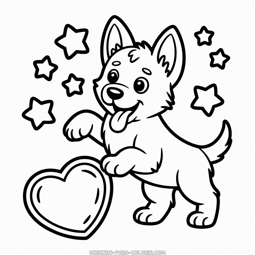 Desenho do Cachorro Fofo para Colorir