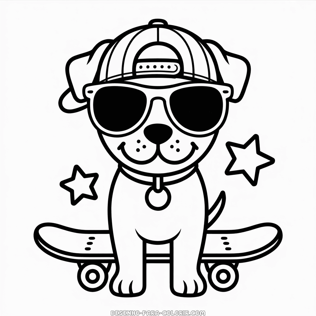 Desenho do Cachorro Legal para Colorir