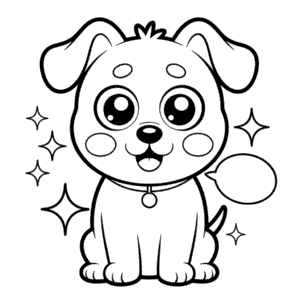 Desenho do Cão Anime para Colorir