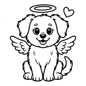 Desenho do Cão Anjo para Colorir