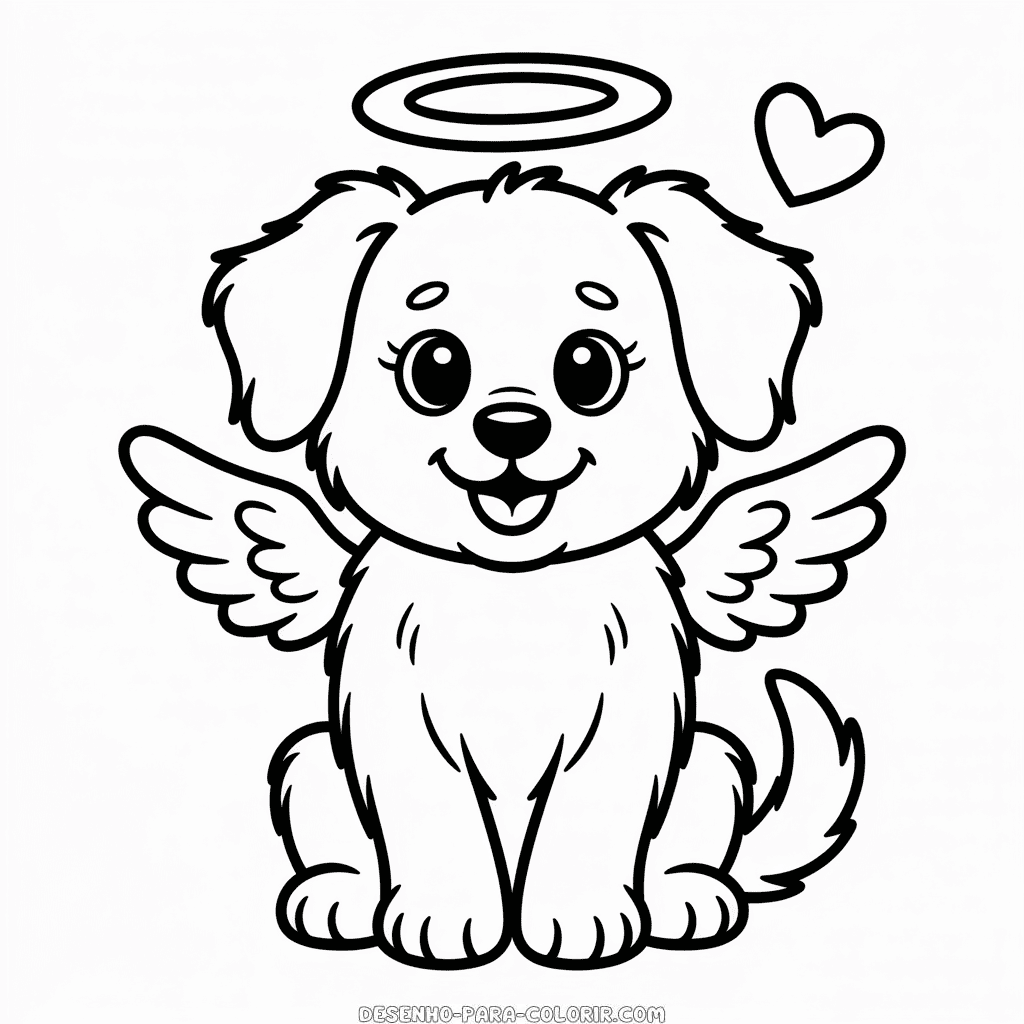Desenho do Cão Anjo para Colorir