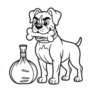 Desenho do Cão Boxer para Colorir