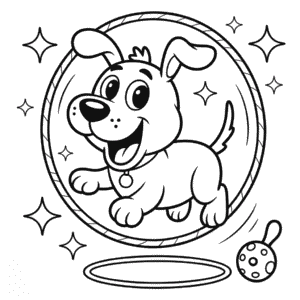 Desenho do Cão Desenho Animado para Colorir