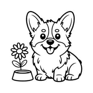 Desenho do Corgi para Colorir