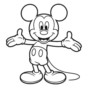 Desenho do Mickey Mouse em Branco para Colorir