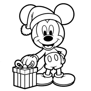 Desenho do Mickey Mouse Natal para Colorir