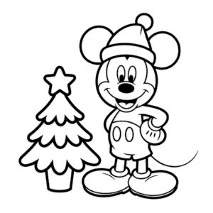 Desenho do Mickey Natal para Colorir