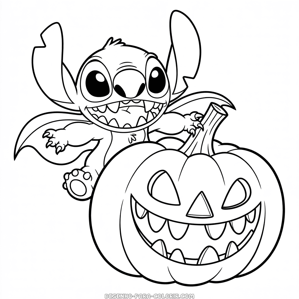 Desenho do Stitch Halloween para Colorir