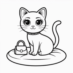 Desenho da Barbie Gato para Colorir