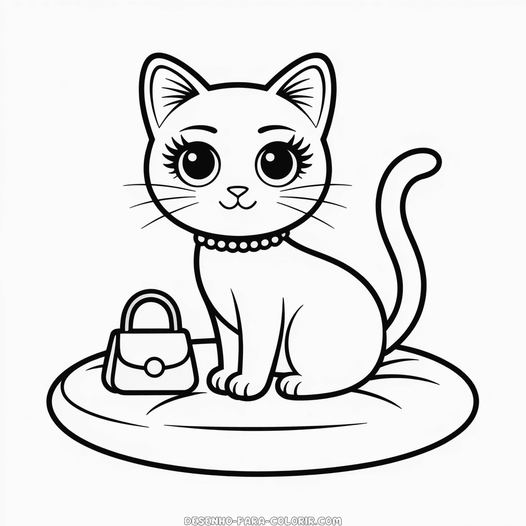Desenho da Barbie Gato para Colorir