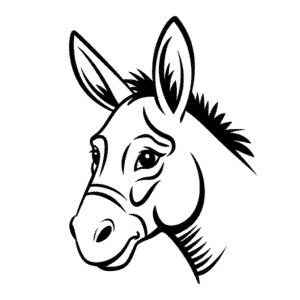 Desenho da Cabeça de Burro para Colorir