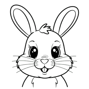 Desenho da Cabeça de Coelho para Colorir