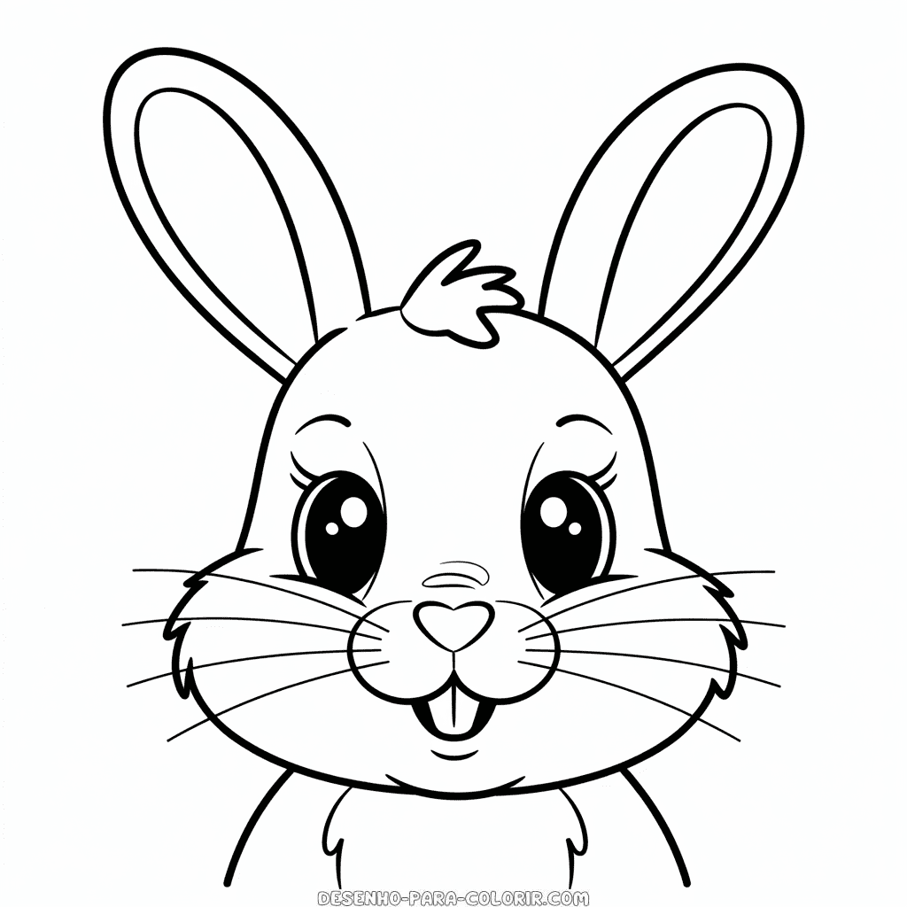 Desenho da Cabeça de Coelho para Colorir
