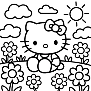 Desenho da Hello Kitty para Imprimir e Colorir