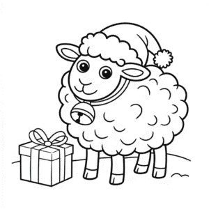 Desenho da Ovelha de Natal para Colorir