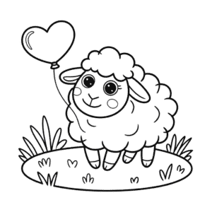 Desenho da Ovelha Fofa para Colorir