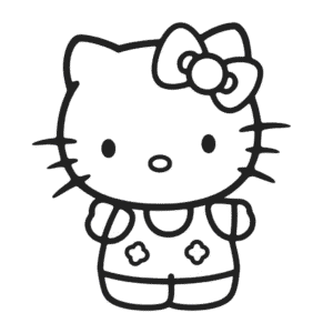Desenho da Pequena Hello Kitty para Colorir