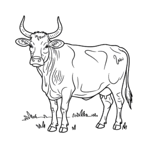 Desenho da Vaca Africana para Colorir