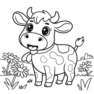 Desenho da Vaca Chibi para Colorir