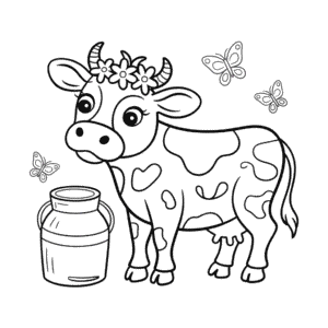 Desenho da Vaca Leiteira para Colorir