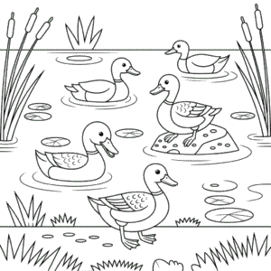 Desenho da Vida de Pato para Colorir