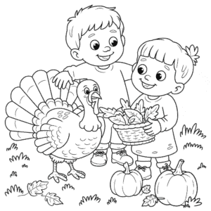 Desenho das Crianças com Perus para Colorir