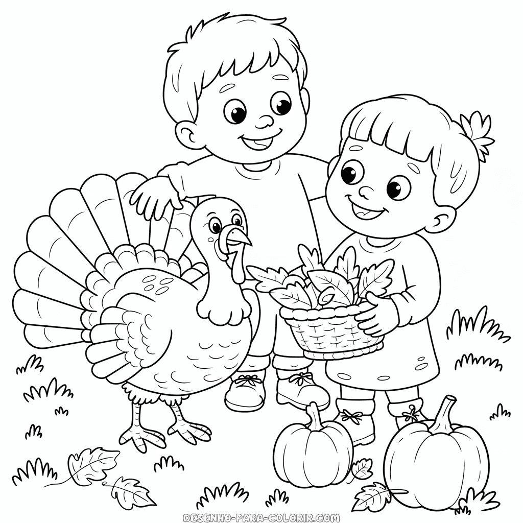 Desenho das Crianças com Perus para Colorir