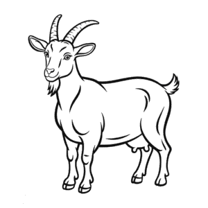 Desenho de Cabra Realista para Colorir