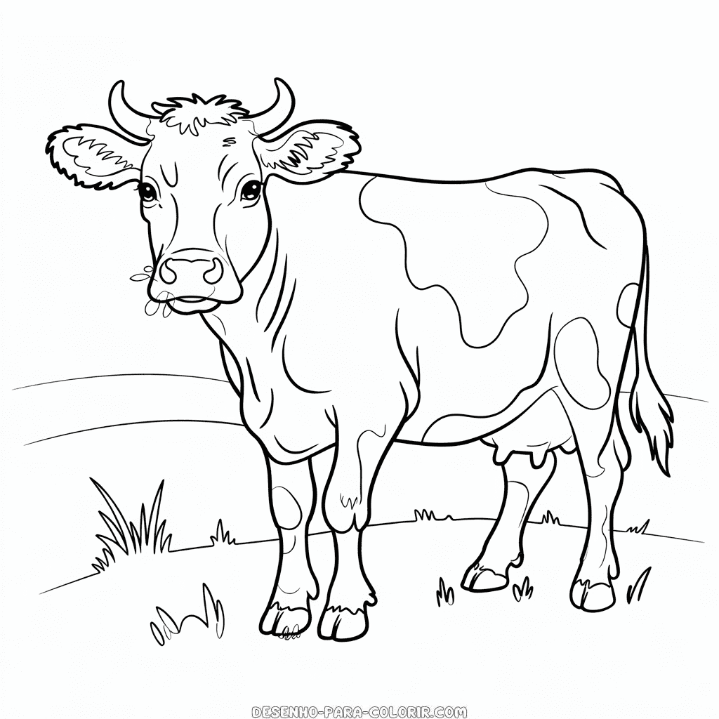 Desenho de Vaca para Adultos para Colorir