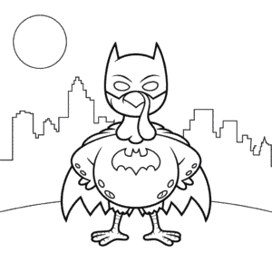 Desenho do Batman com Peru para Colorir