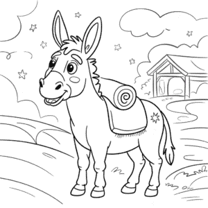 Desenho do Bo, o Burro para Colorir