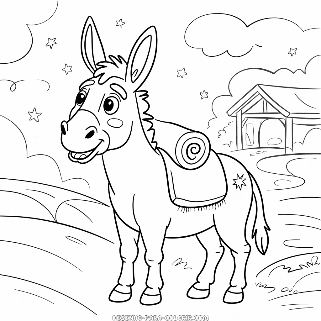 Desenho do Bo, o Burro para Colorir