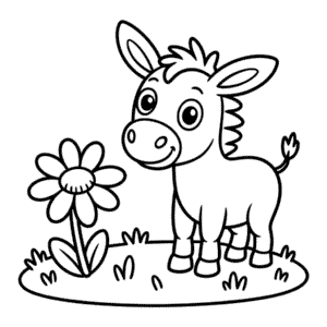Desenho do Burro Simples para Colorir